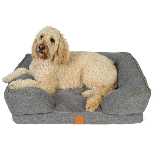Buddy & Belle Orthopaedic Lounge Dog Bed Steel Grey