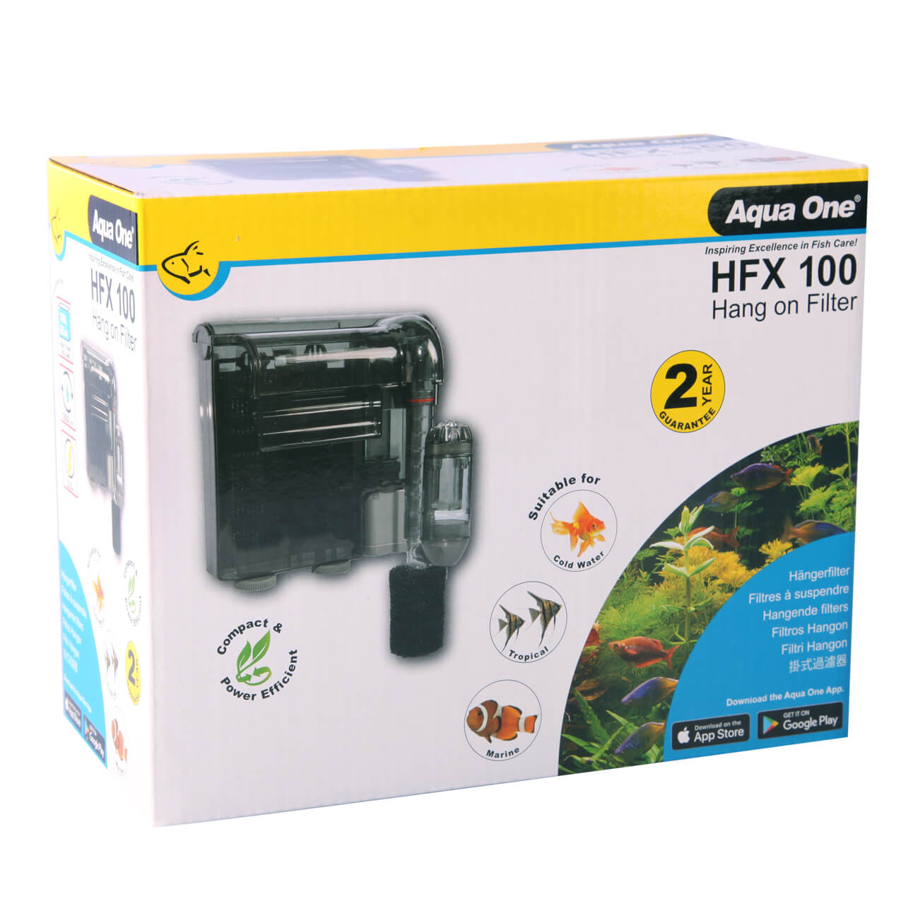 Aqua One HFX 100 Hang On Filter 350L/HR