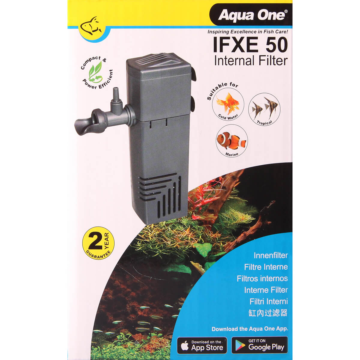 Aqua One IFXE 50 Internal Filter 250L/HR