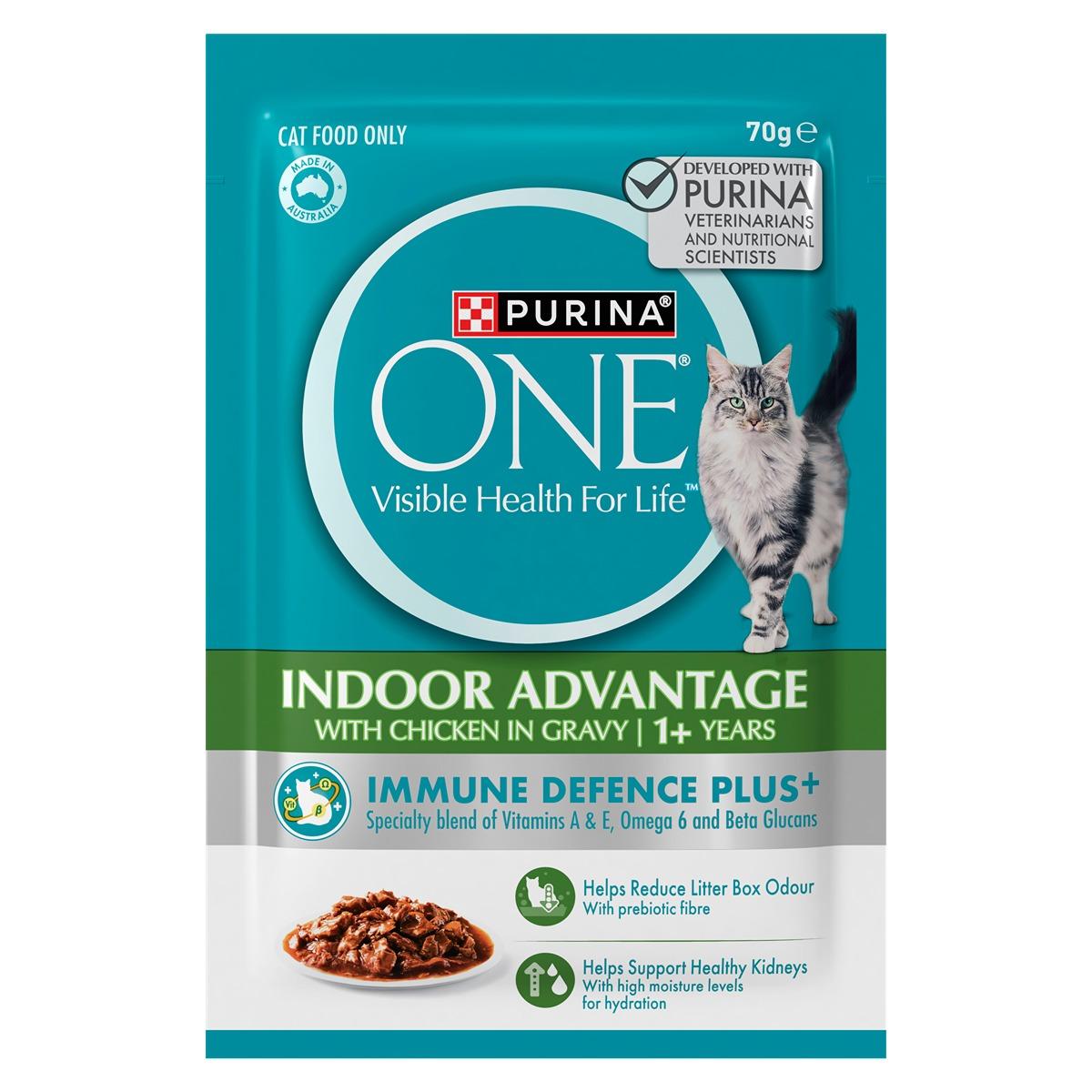 Purina One Indoor Adult Chicken Pouch Wet Cat Food 70g