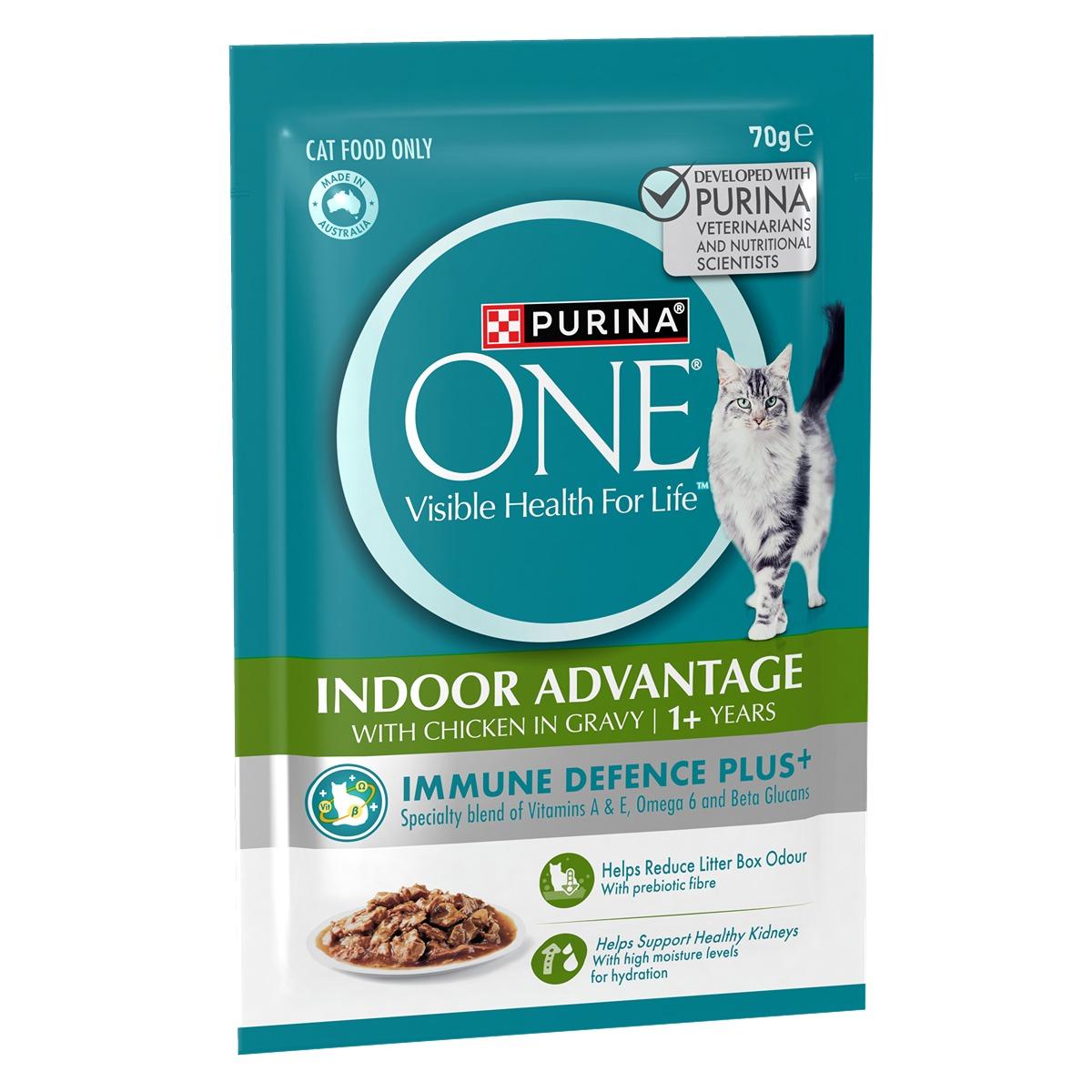 Purina One Indoor Adult Chicken Pouch Wet Cat Food 70g