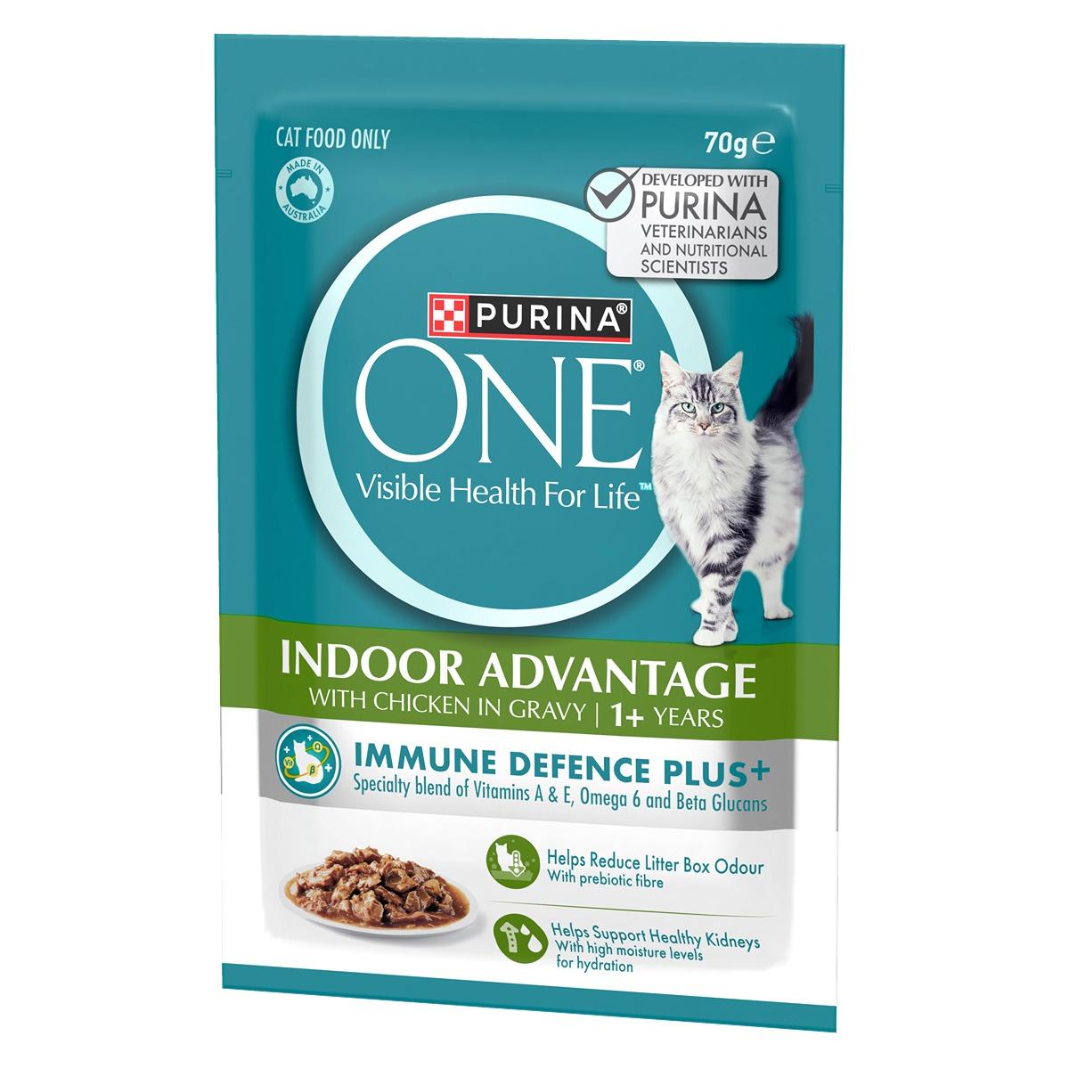 Purina One Indoor Adult Chicken Pouch Wet Cat Food 70g