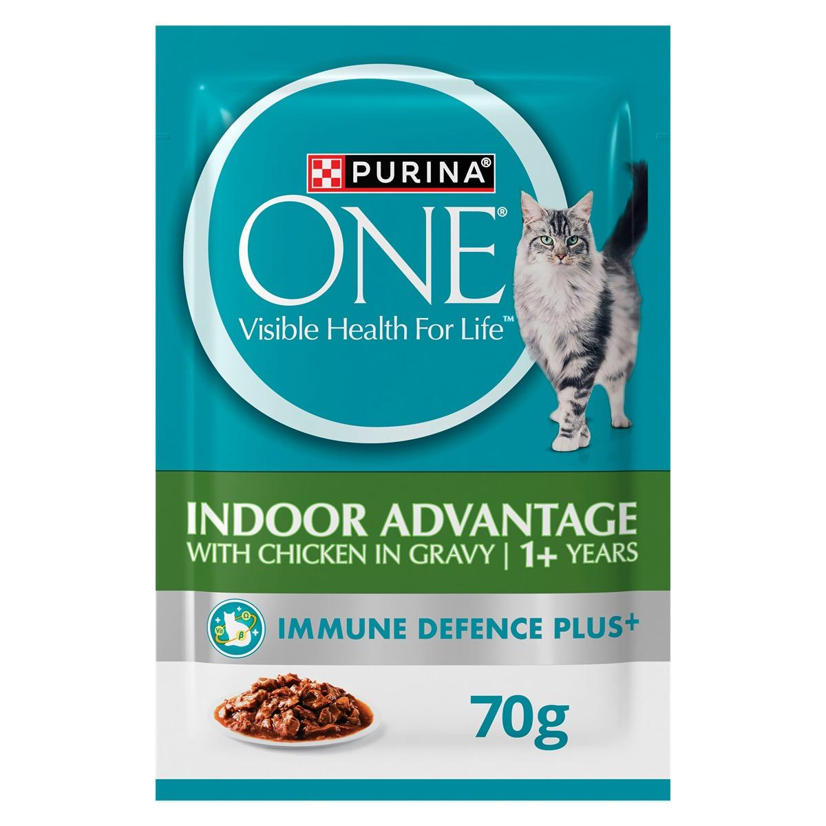 Purina One Indoor Adult Chicken Pouch Wet Cat Food 70g