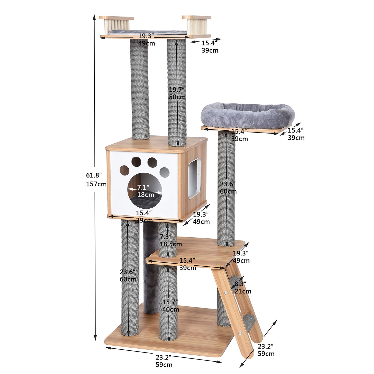 Pet Pals Wooden 5 Level Cat Scratcher