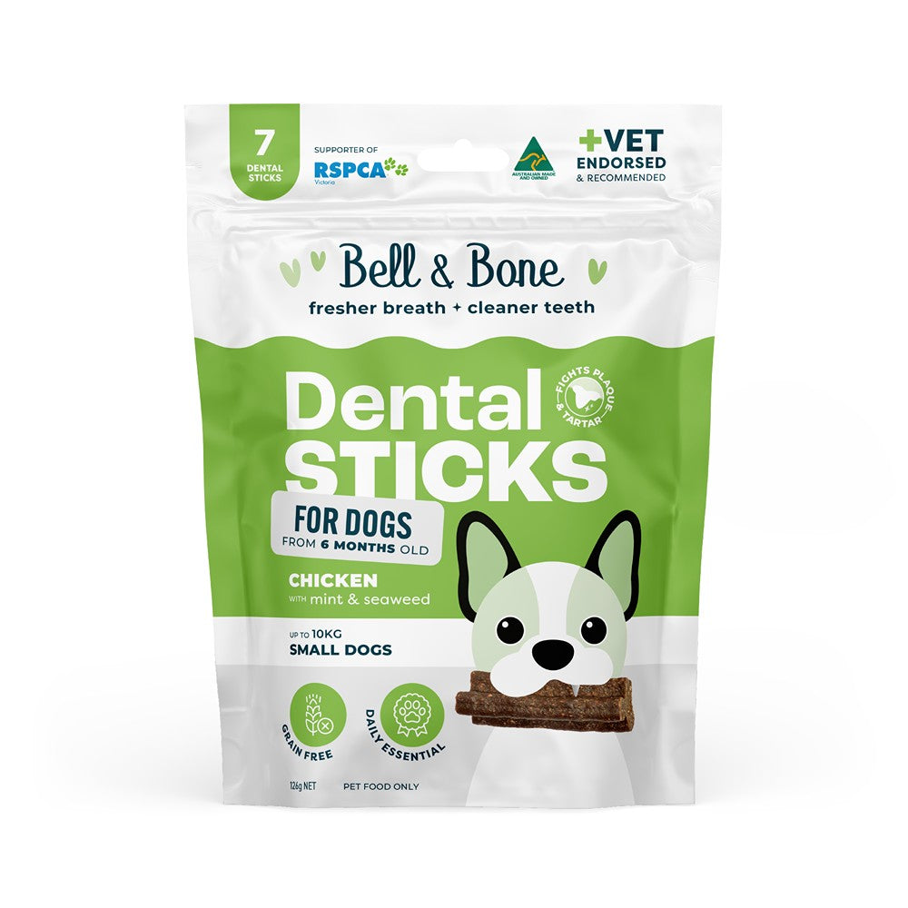 Bell & Bone Chicken, Mint & Seaweed Dental Stick Dog Treats