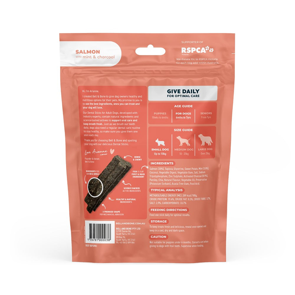 Bell & Bone Salmon, Mint & Charcoal Dental Stick