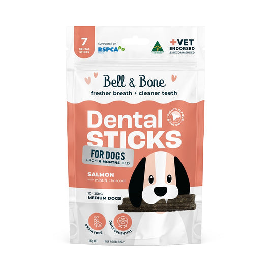 Bell & Bone Medium Breed Salmon Dental Sticks Dog Treats
