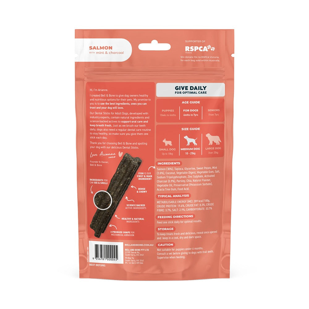Bell & Bone Salmon, Mint & Charcoal Dental Stick
