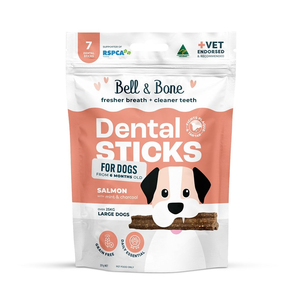 Bell & Bone Large Breed Salmon Dental Sticks Dog Treats
