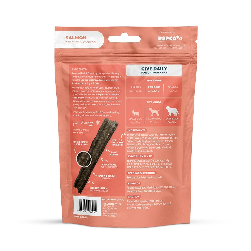 Bell & Bone Large Breed Salmon Dental Sticks Dog Treats