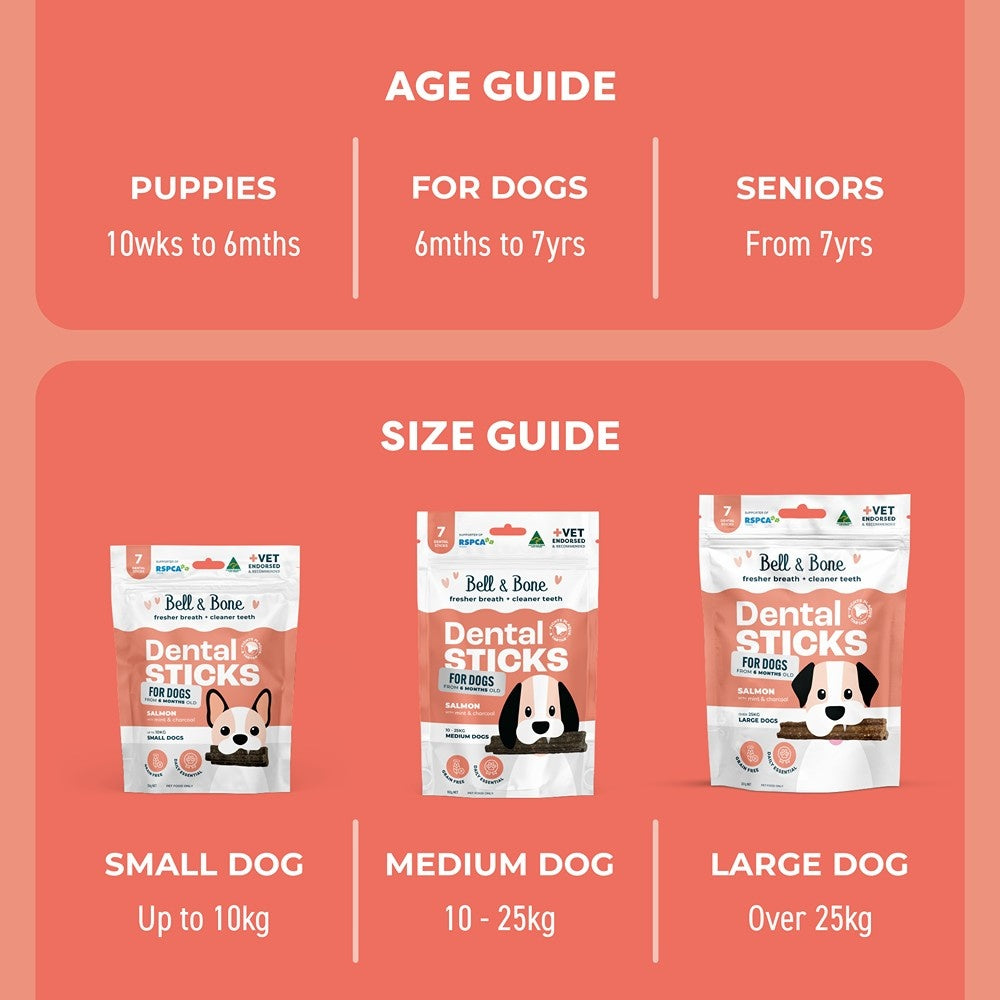 Bell & Bone Large Breed Salmon Dental Sticks Dog Treats