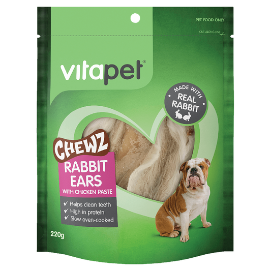 VitaPet Chewz Rabbit Ear with Chicken Paste Dog Treats