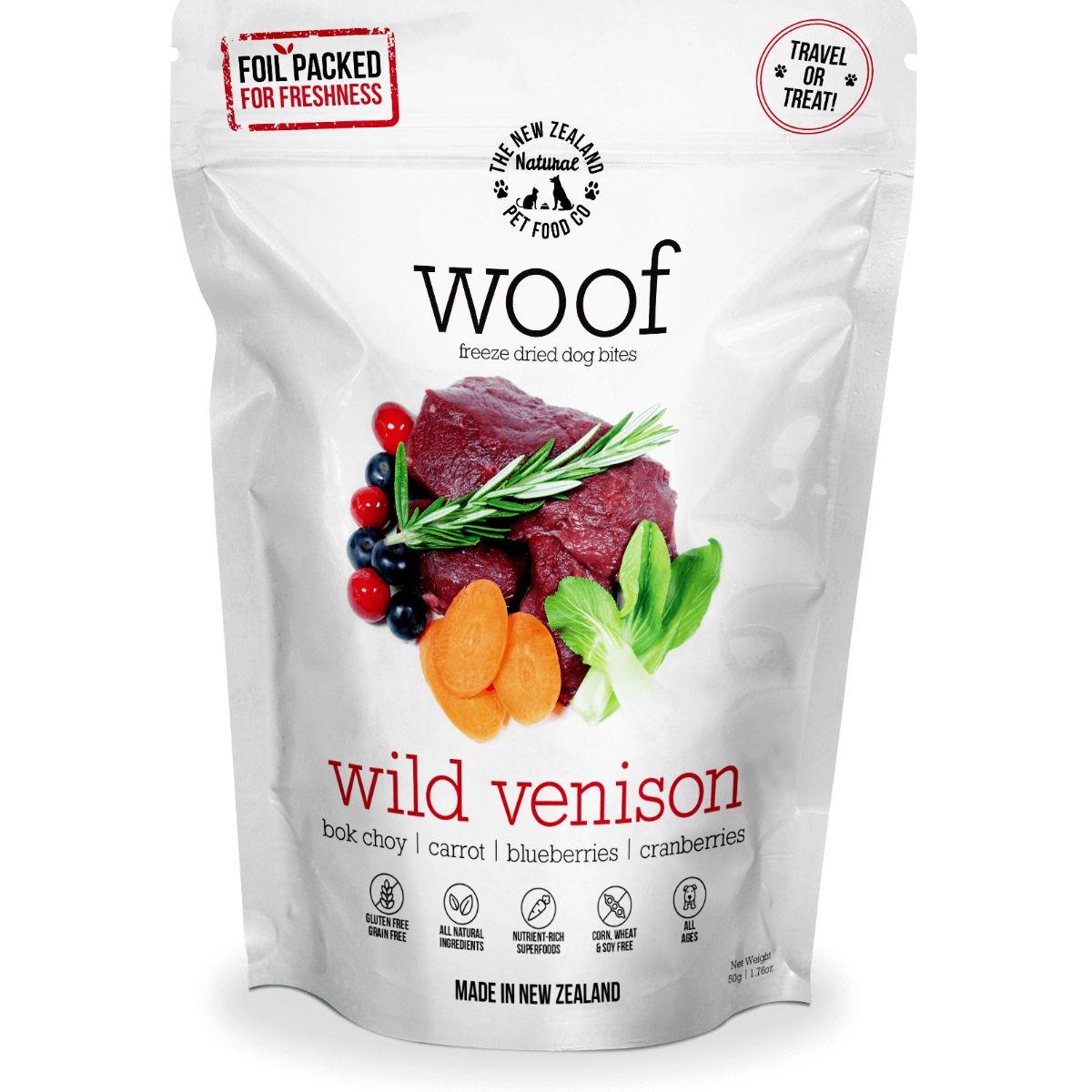 Woof Venison Freeze Dried Dog Food 50g