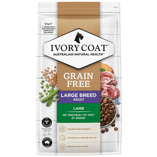 Ivory Coat Grain Free Large Breed Adult Lamb Dry Dog Food 13kg