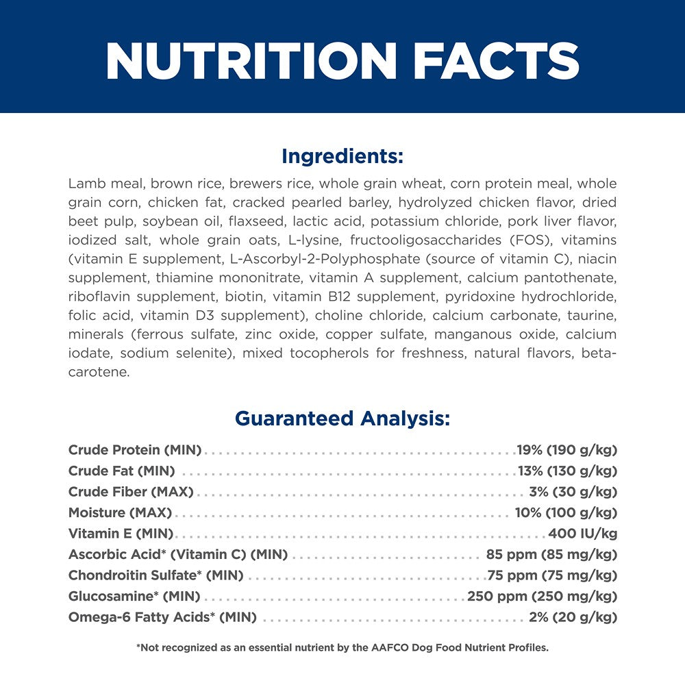 Hill's Science Diet Large Breed Lamb & Rice Adult Dry Dog Food