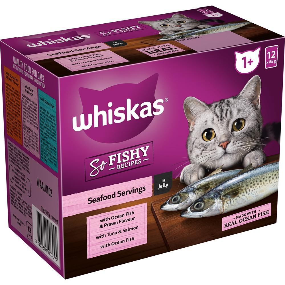 Whiskas Adult So Fishy Seafood in Jelly Wet Cat Food 12 x 85g