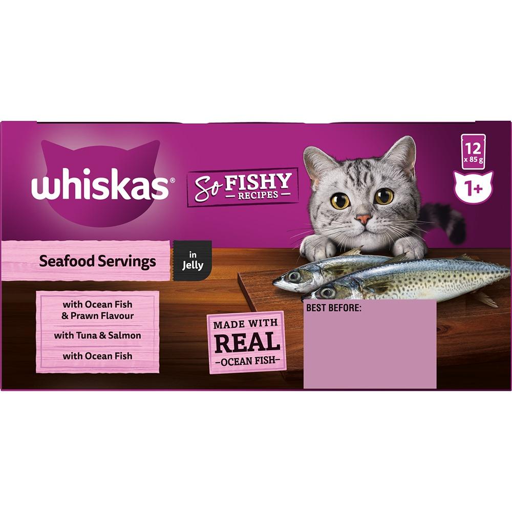 Whiskas Adult So Fishy Seafood in Jelly Wet Cat Food 12 x 85g