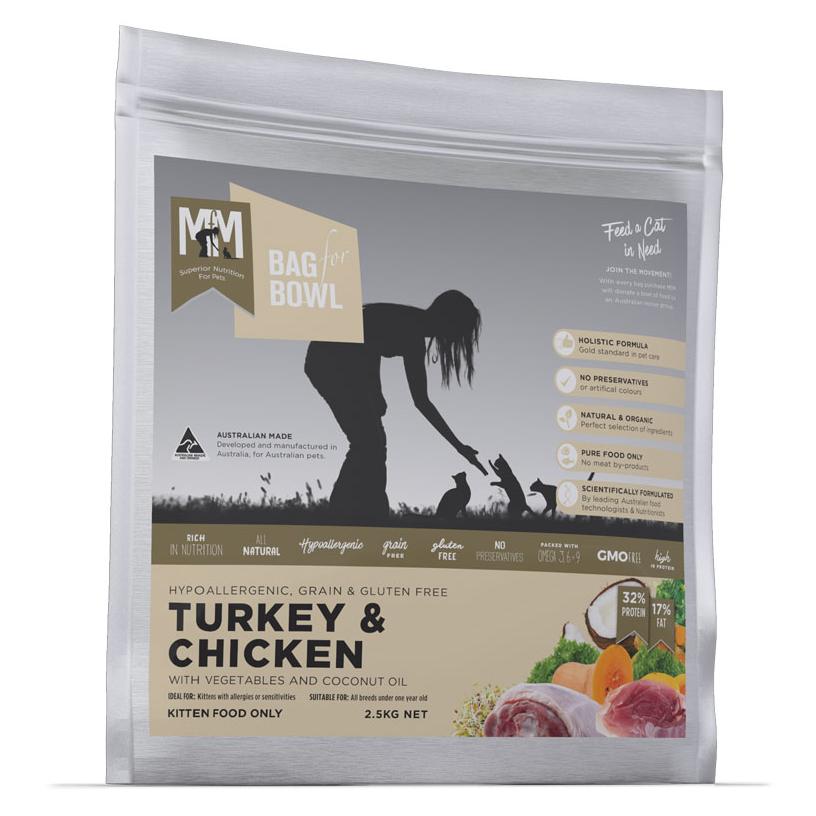 Meals for Meows Chicken & Turkey Grain Free Dry Kitten Food 2.5kg