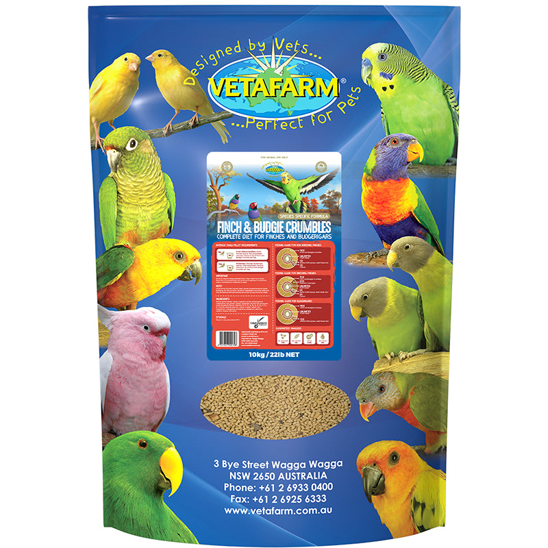 Vetafarm Finch & Budgie Crumbles 10kg