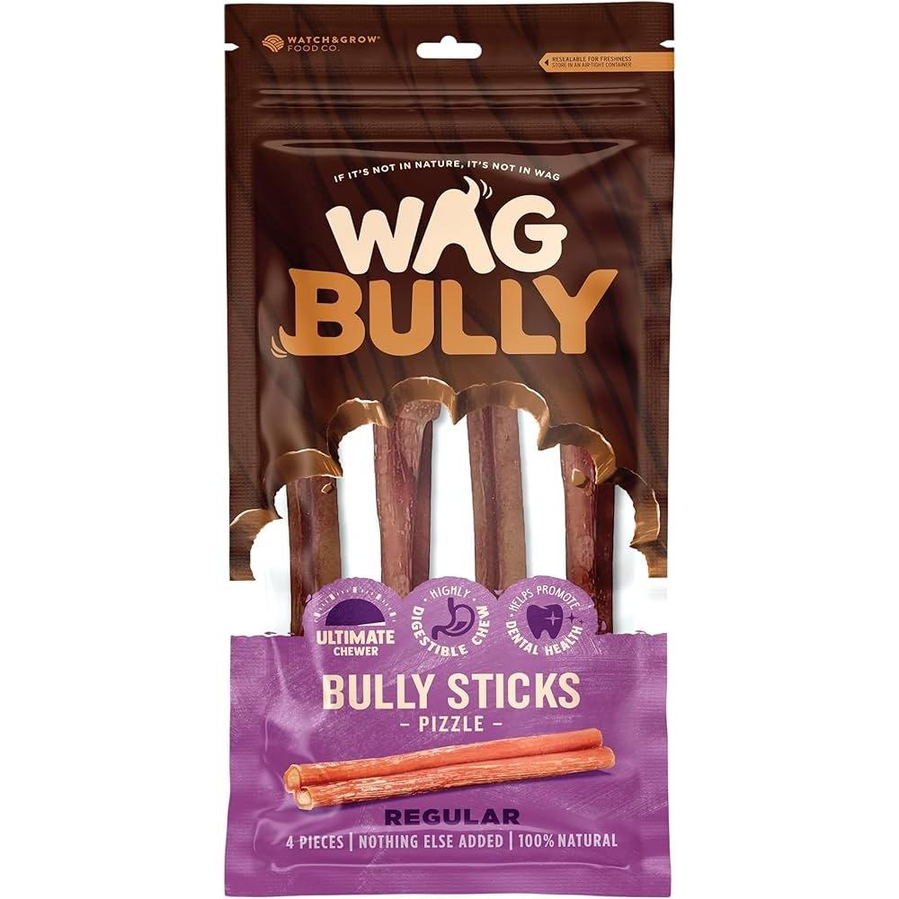 WAG Medium Bully Sticks Dog Treats 4pk