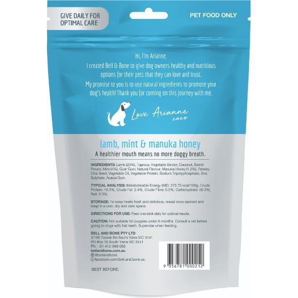 Bell & Bone Lamb, Mint & Manuka Honey Dental Sticks Dog Treats