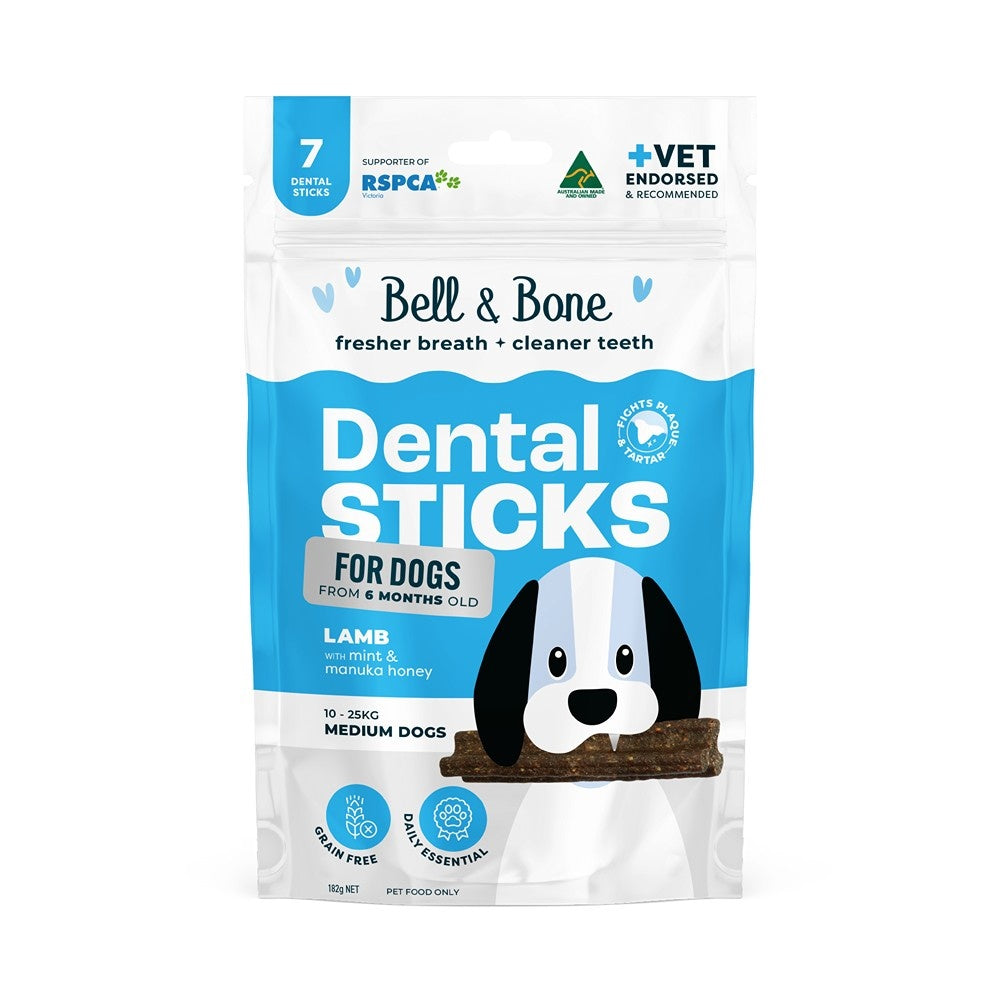 Bell & Bone Medium Breed Lamb Dental Sticks Dog Treats