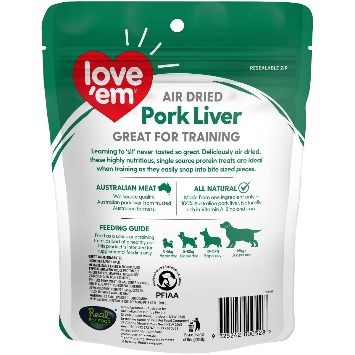 Love Em Air Dried Pork Liver Dog Treats