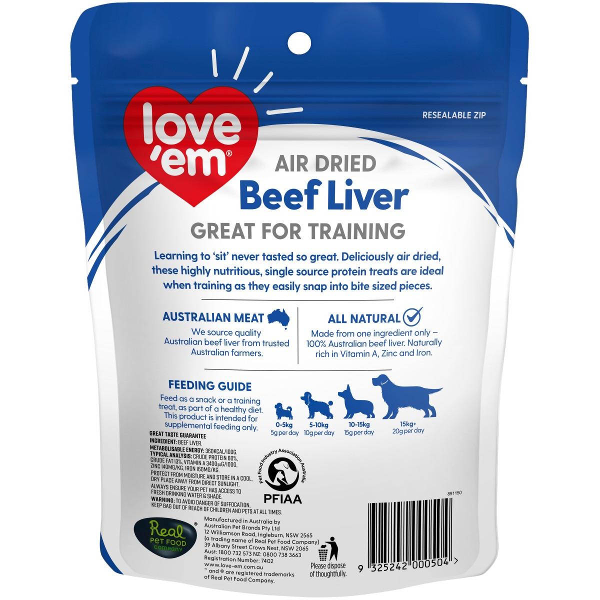 Love Em Air Dried Beef Liver Dog Treats