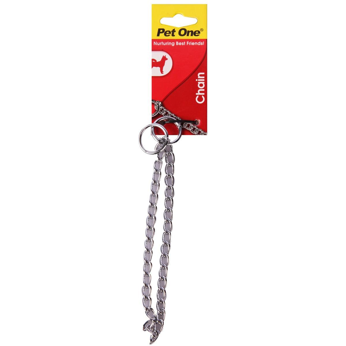 Pet One Chain Check Collar Silver 2mm