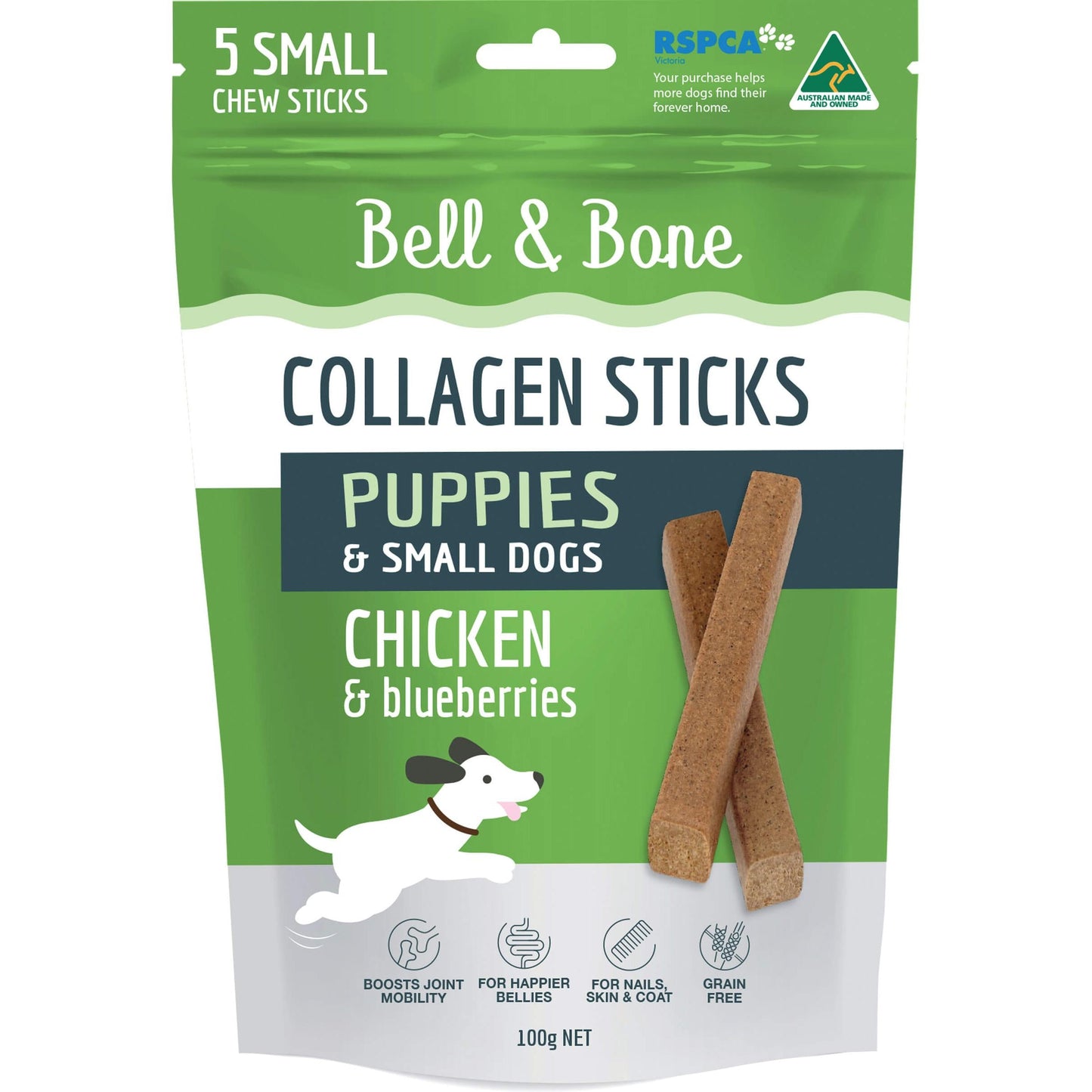 Bell & Bone Chicken Collagen Sticks Puppy & Small Dog Treats 100g