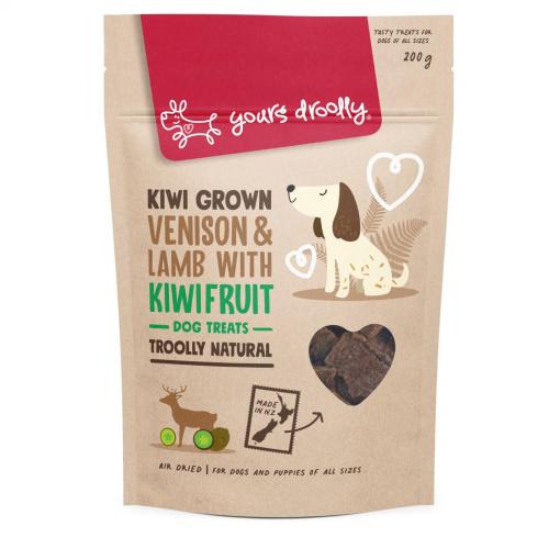 Yours Droolly Kiwi Grown Venison, Lamb & Kiwifruit Dog Treats 200g