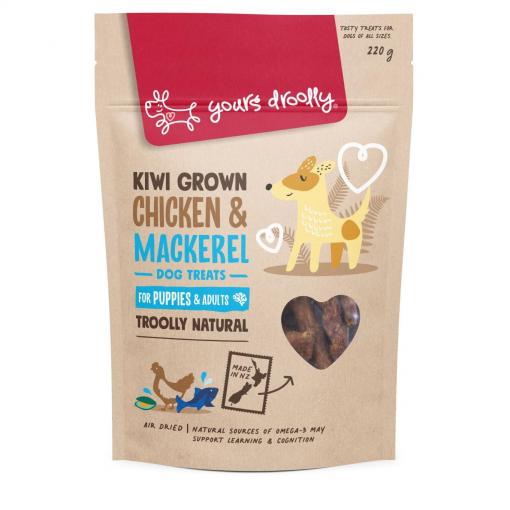 Yours Droolly Kiwi Grown Skin & Coat Chicken & Mackerel Dog Treats 220g