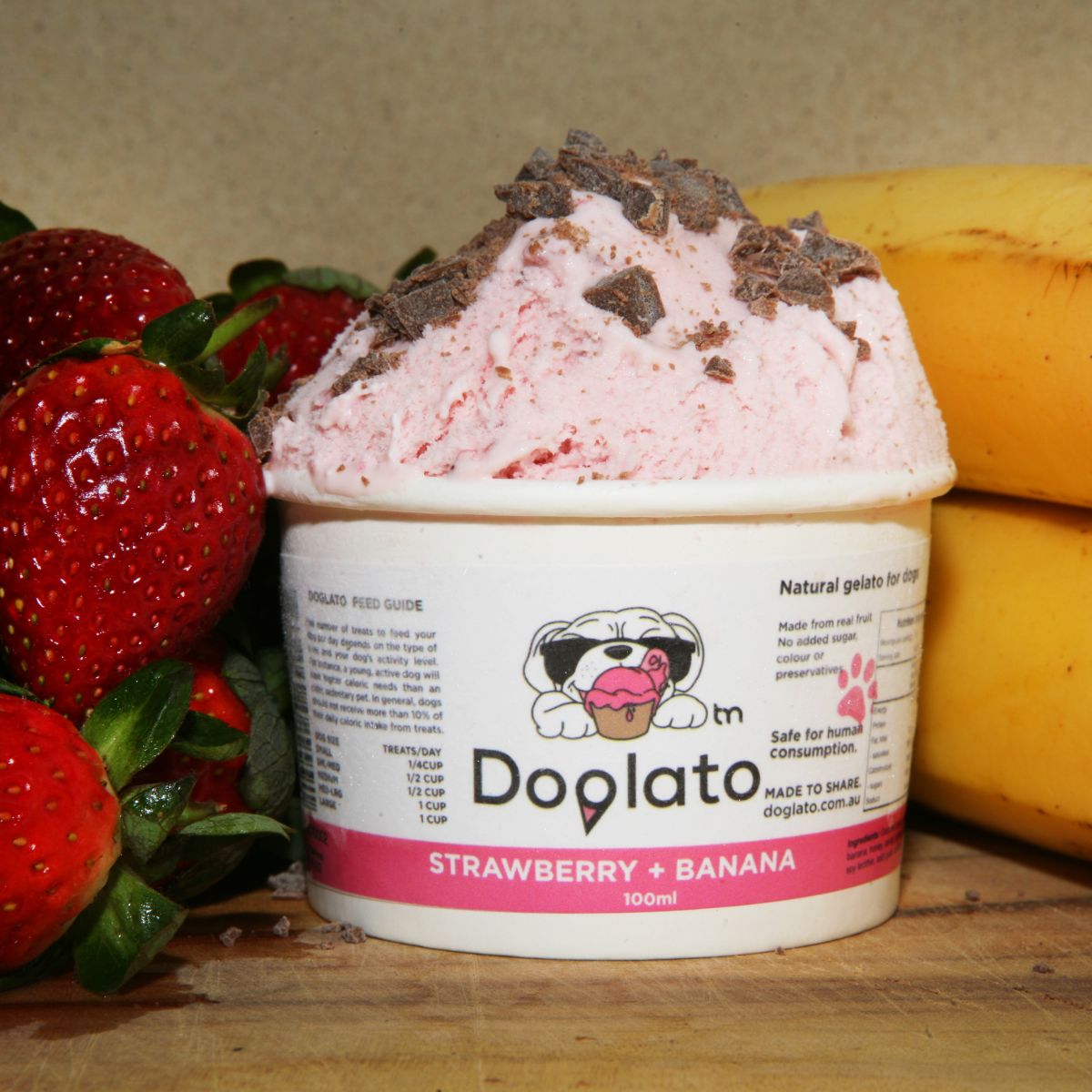 Doglato Strawberry Banana Frozen Dog Treat 100ml