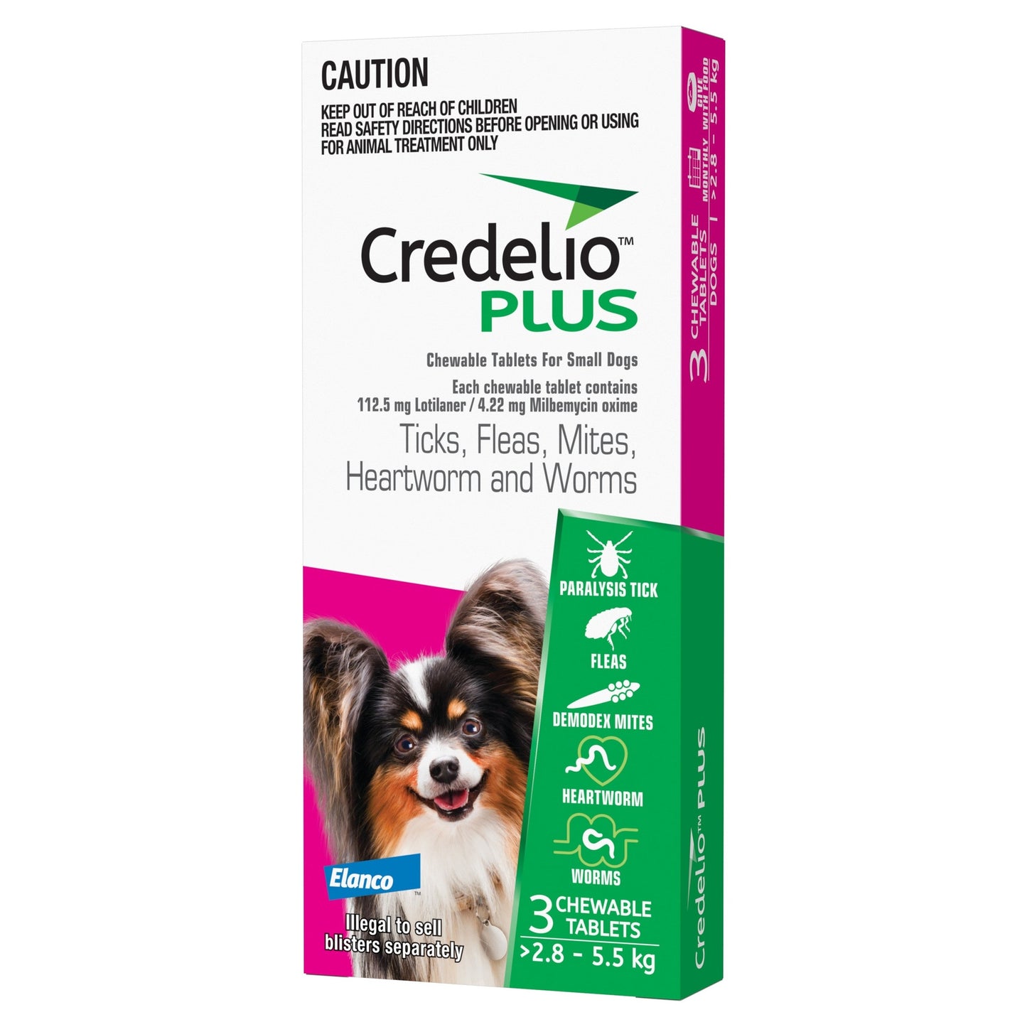 Credelio PLUS Chewable Tablets For Small Dogs 2.8-5.5kg