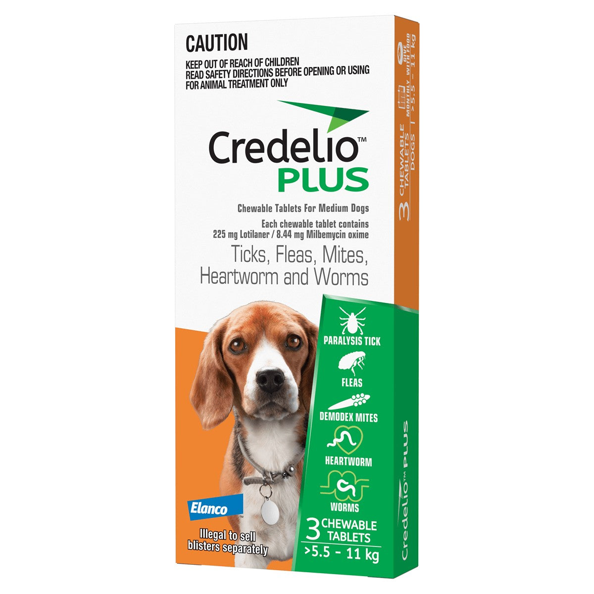 Credelio PLUS Chewable Tablets For Medium Dogs 5.5-11kg