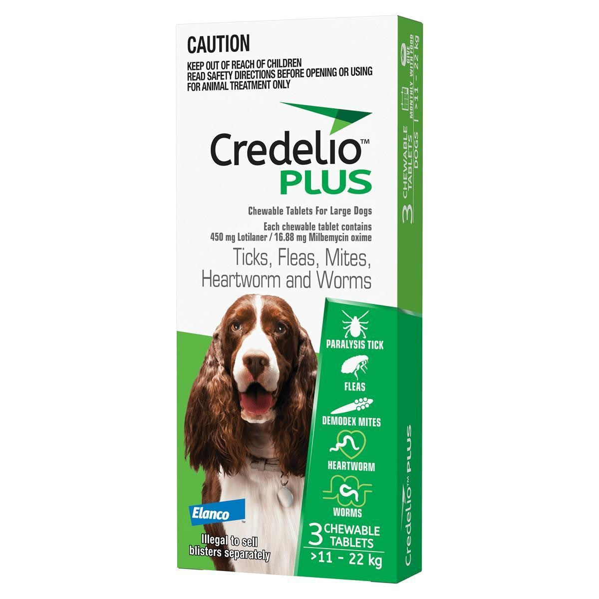 Credelio PLUS Chewable Tablets For Large Dogs 11-22kg