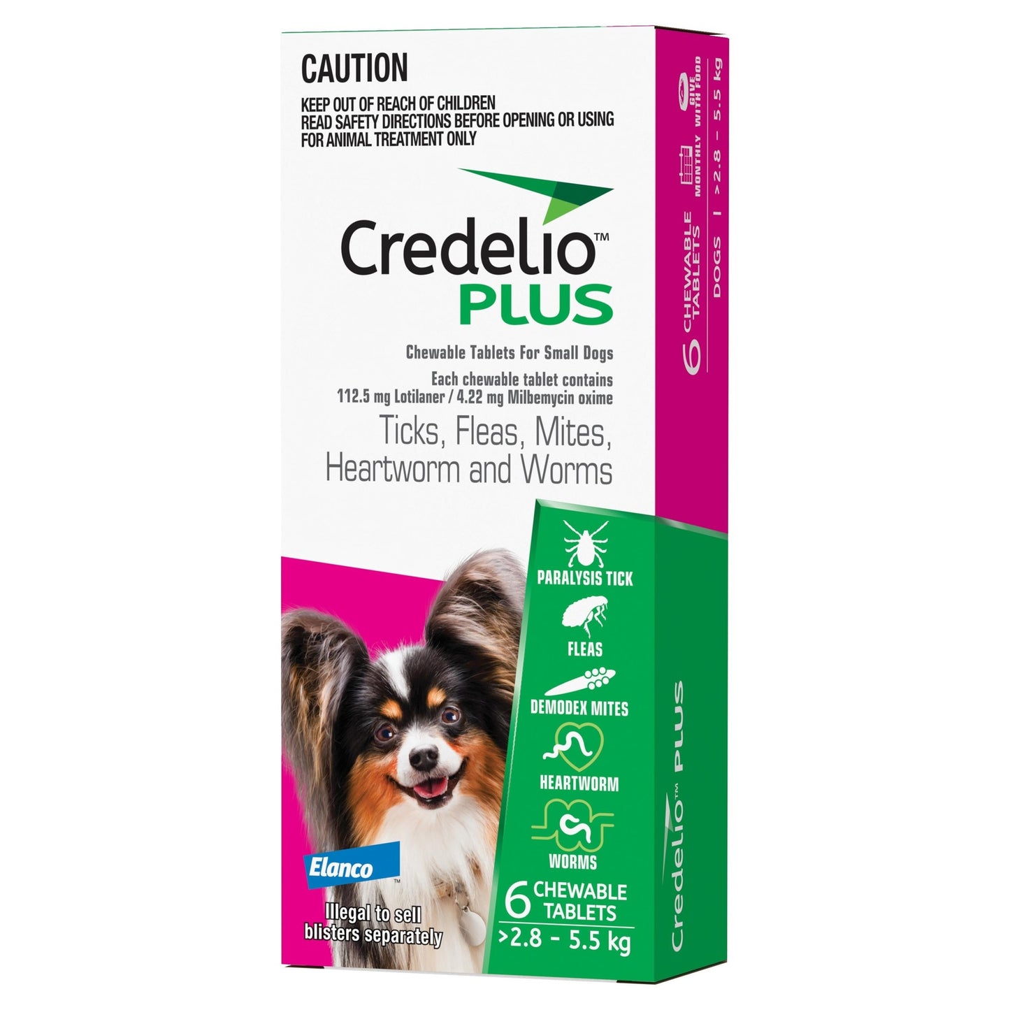 Credelio PLUS Chewable Tablets For Small Dogs 2.8-5.5kg
