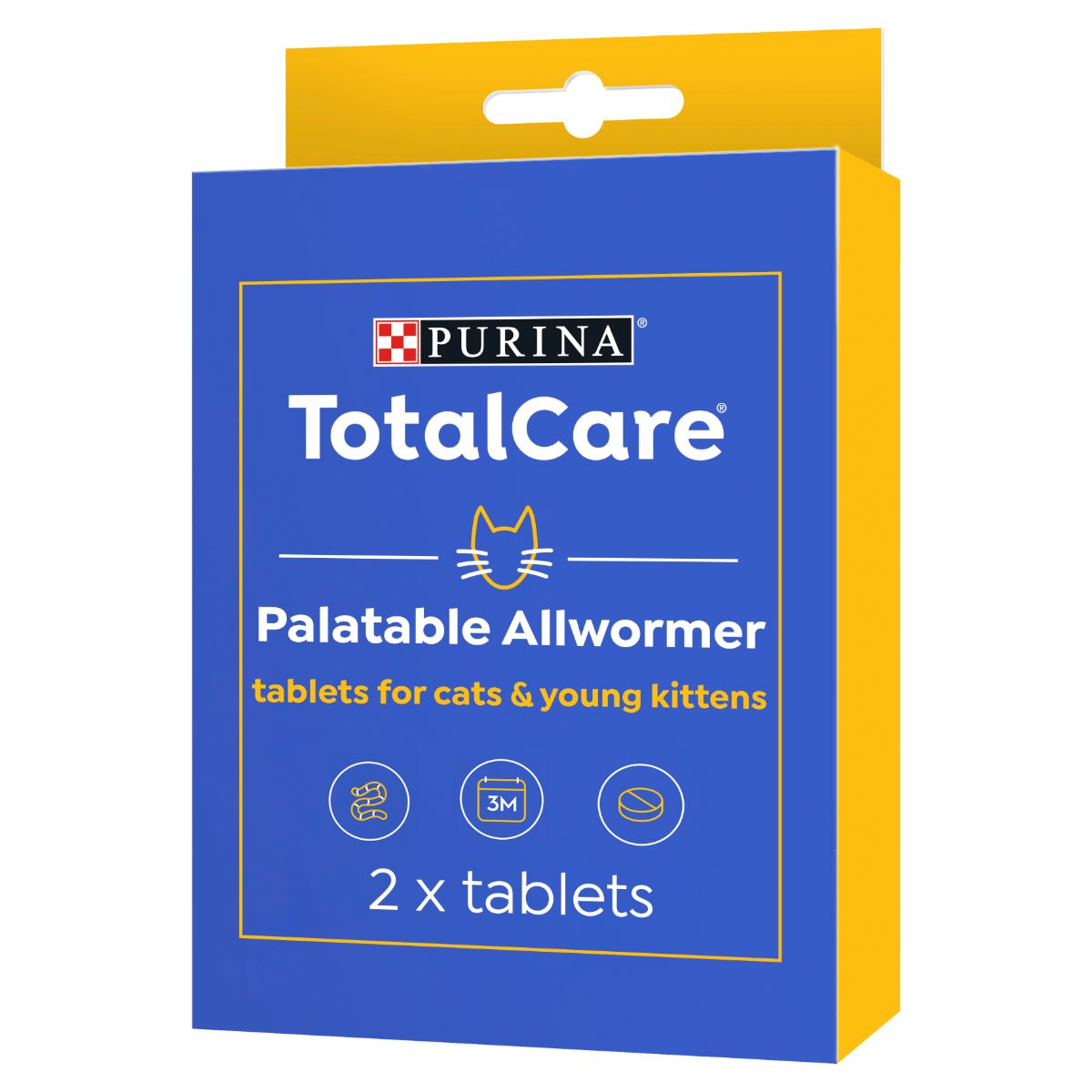 Purina Total Care Palatable Allwormer Tablets For Cats & Kittens 2 Tablets