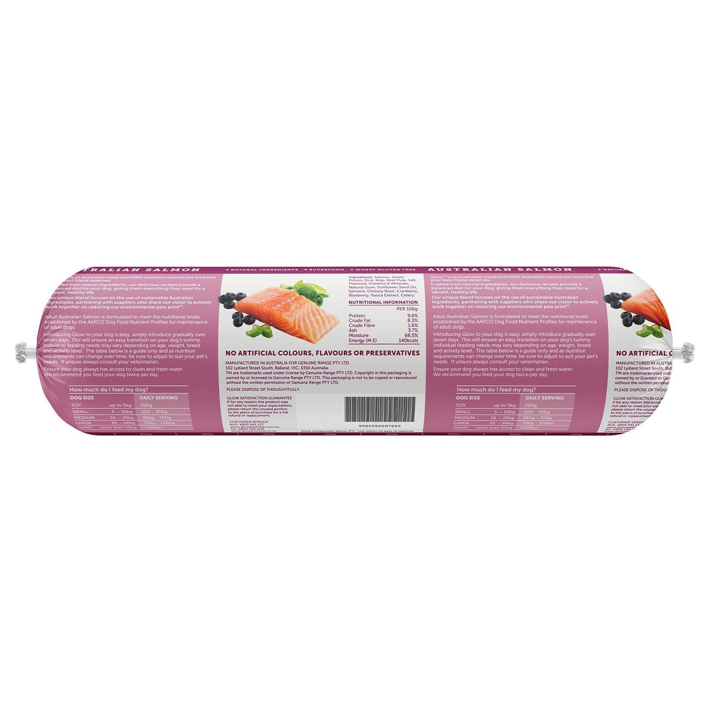 Glow Adult Australian Salmon Cooked Dog Roll