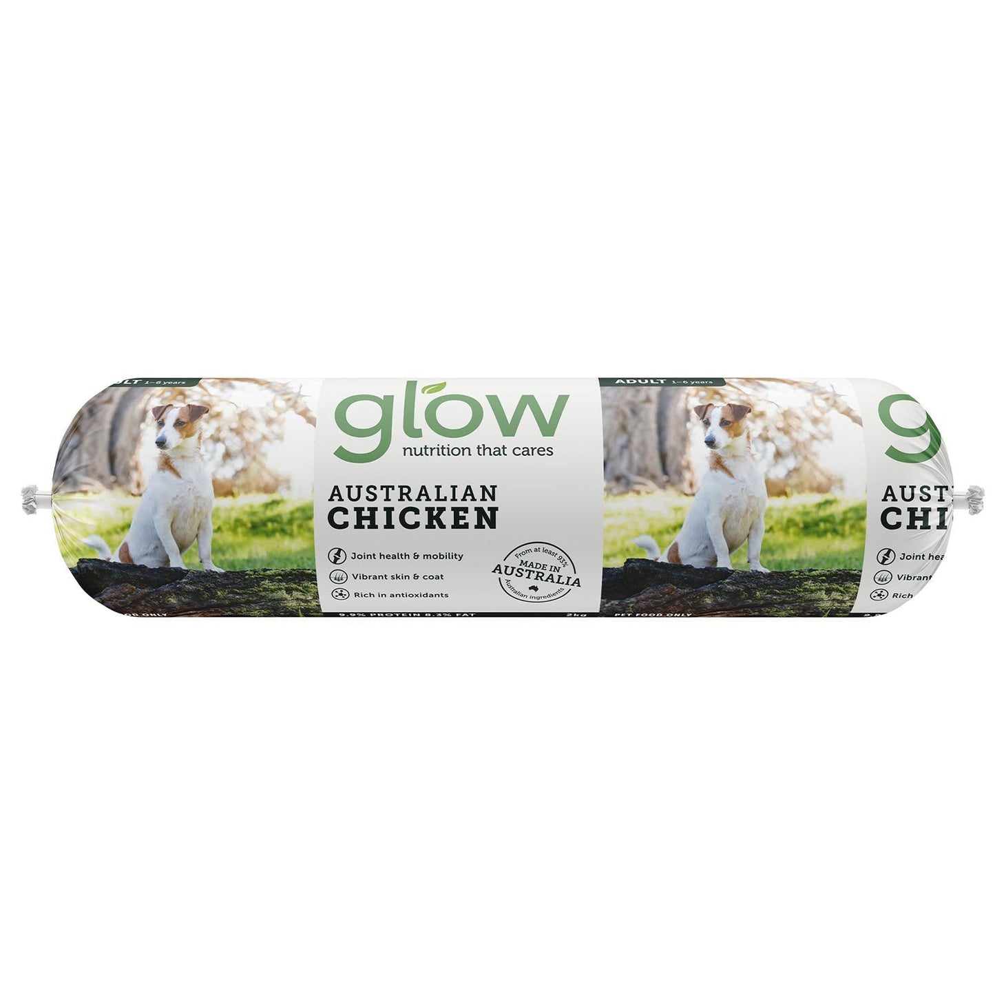 Glow Adult Australian Chicken Cooked Dog Roll 2kg