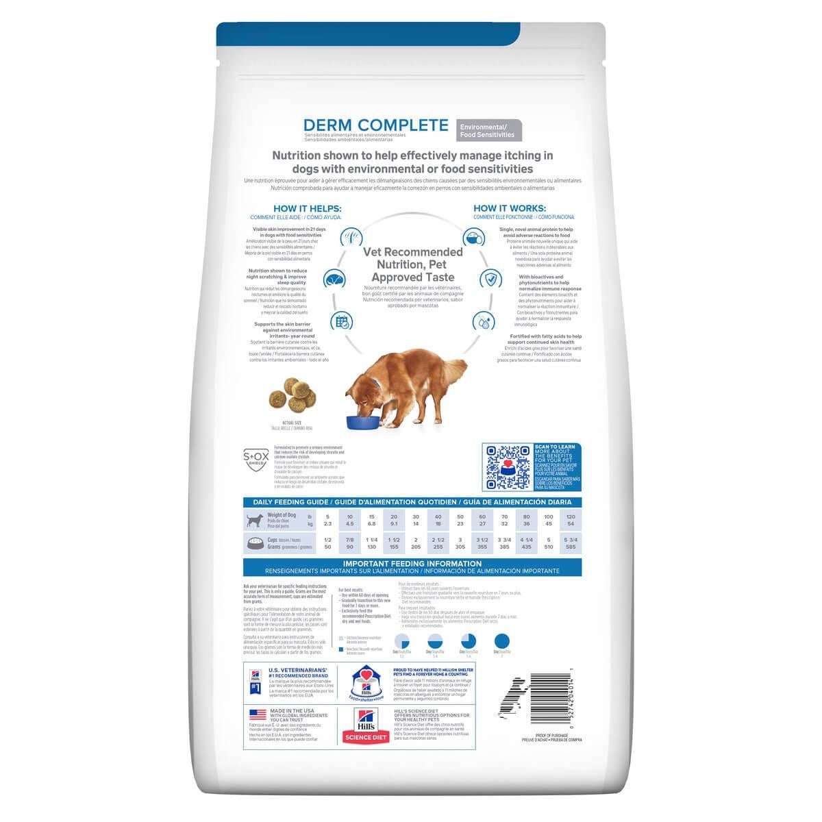 Hill's Prescription Diet Sensitive Derm Complete Dry Dog Food