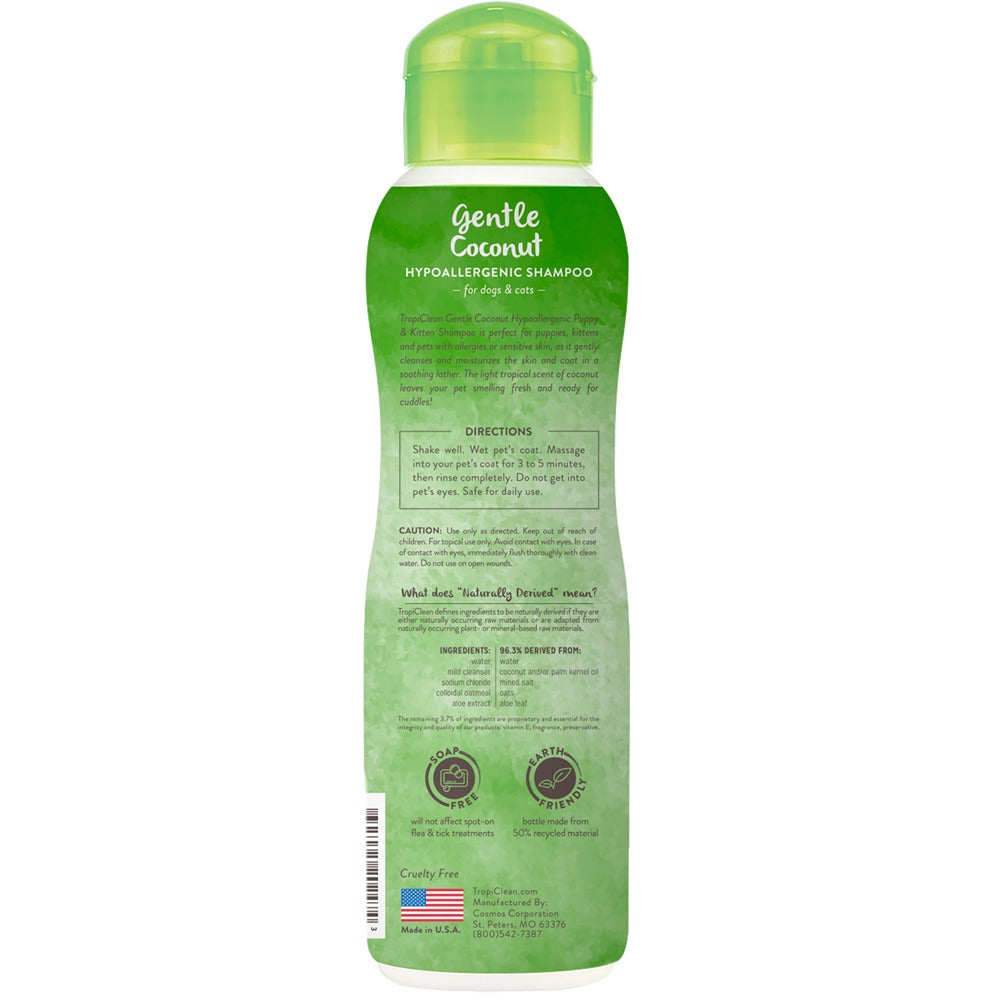 TropiClean Shampoo Gentle Coconut Hypoallergenic 355mL