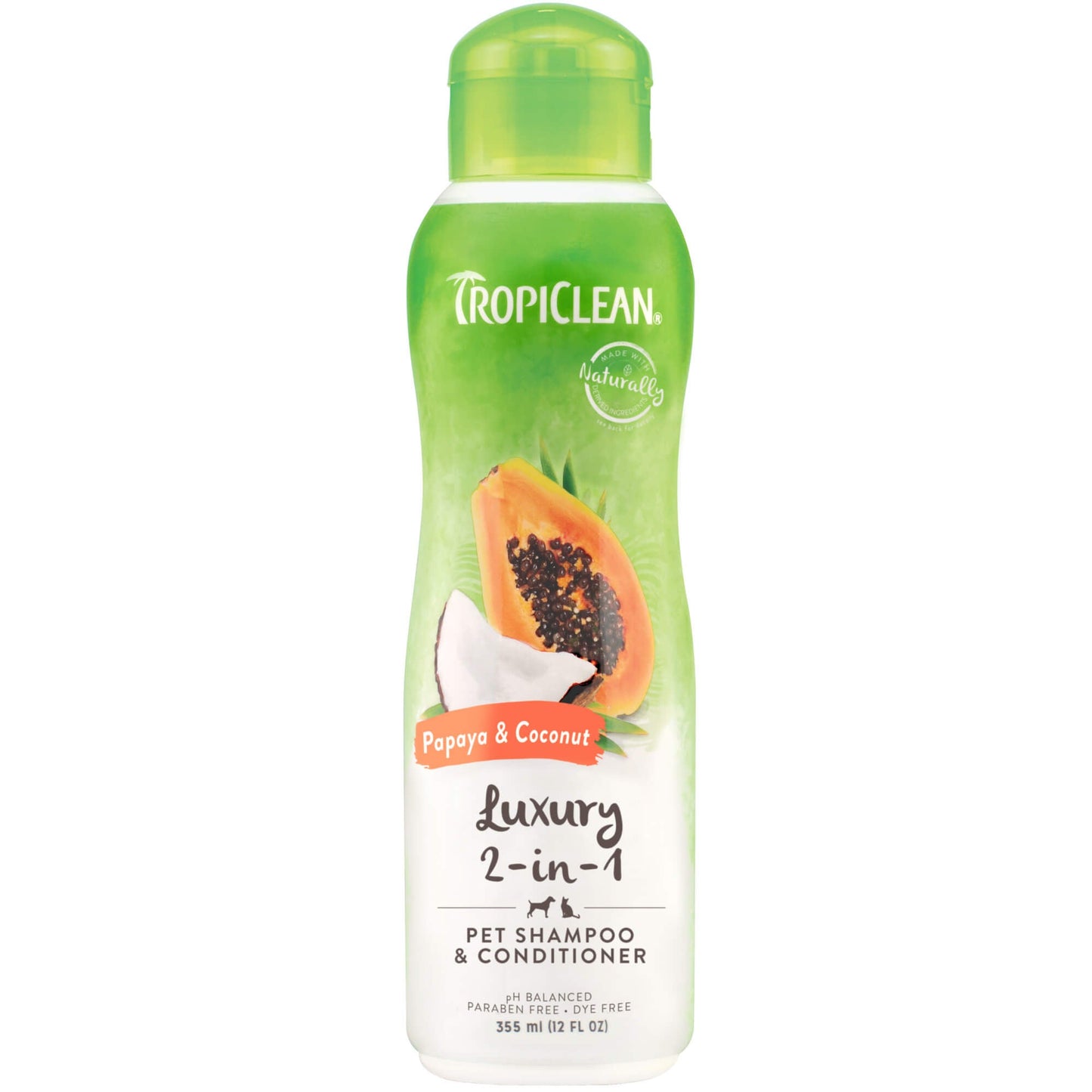 TropiClean Shampoo & Conditioner Papaya & Coconut Luxury 2-in-1 355mL