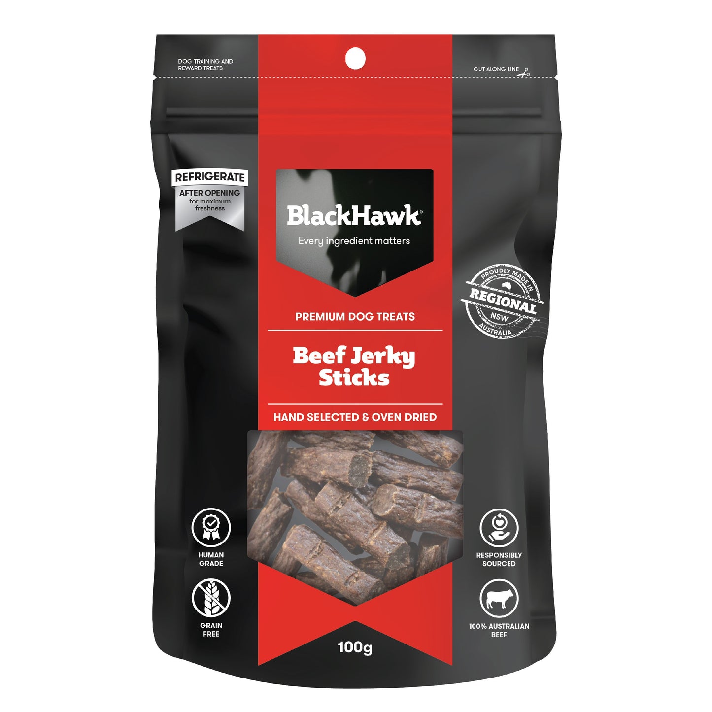 Black Hawk Beef Jerky Sticks Dog Treats