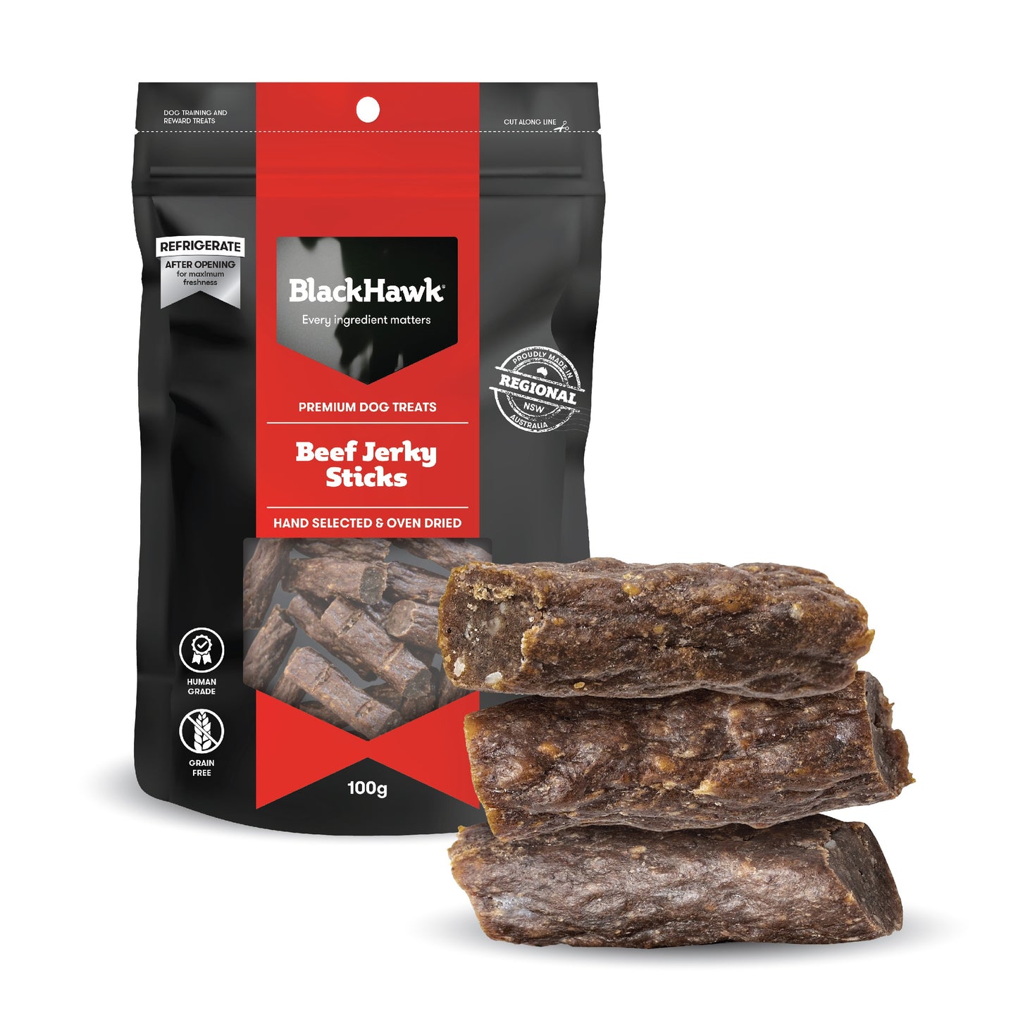 Black Hawk Beef Jerky Sticks Dog Treats