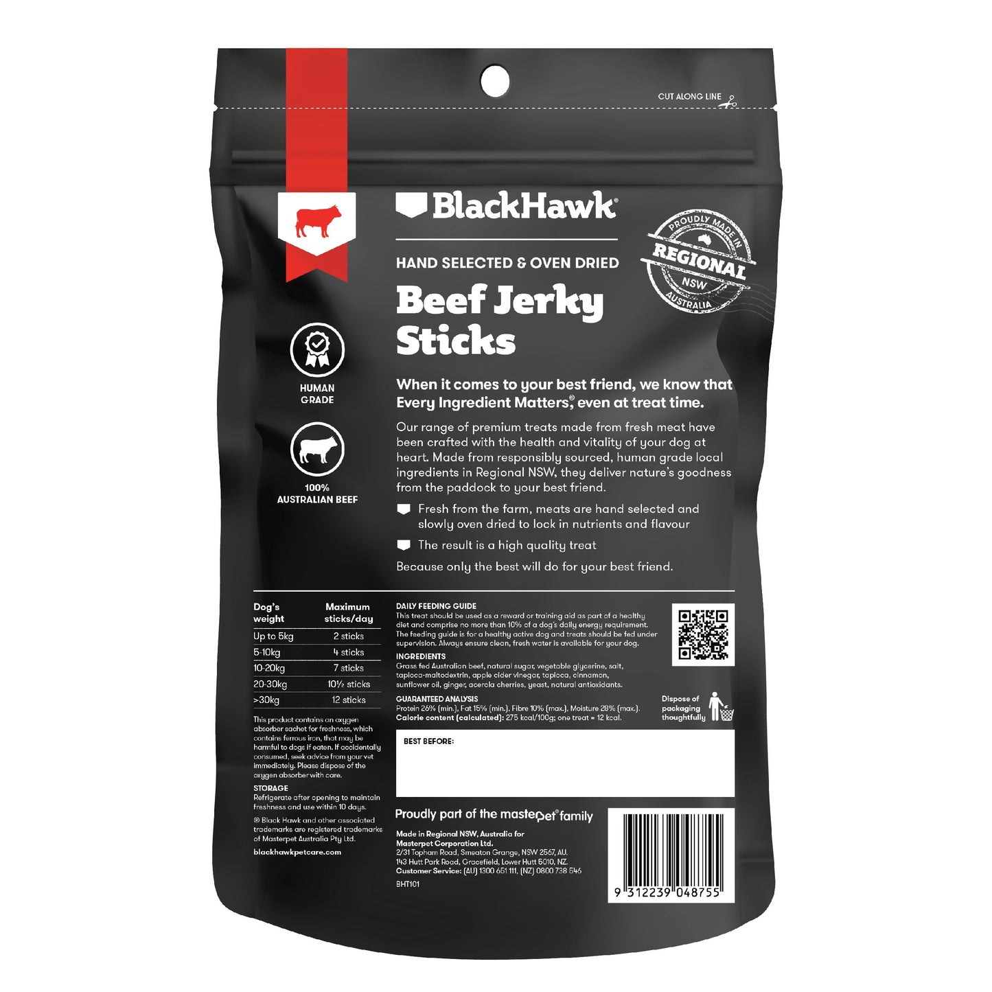 Black Hawk Beef Jerky Sticks Dog Treats