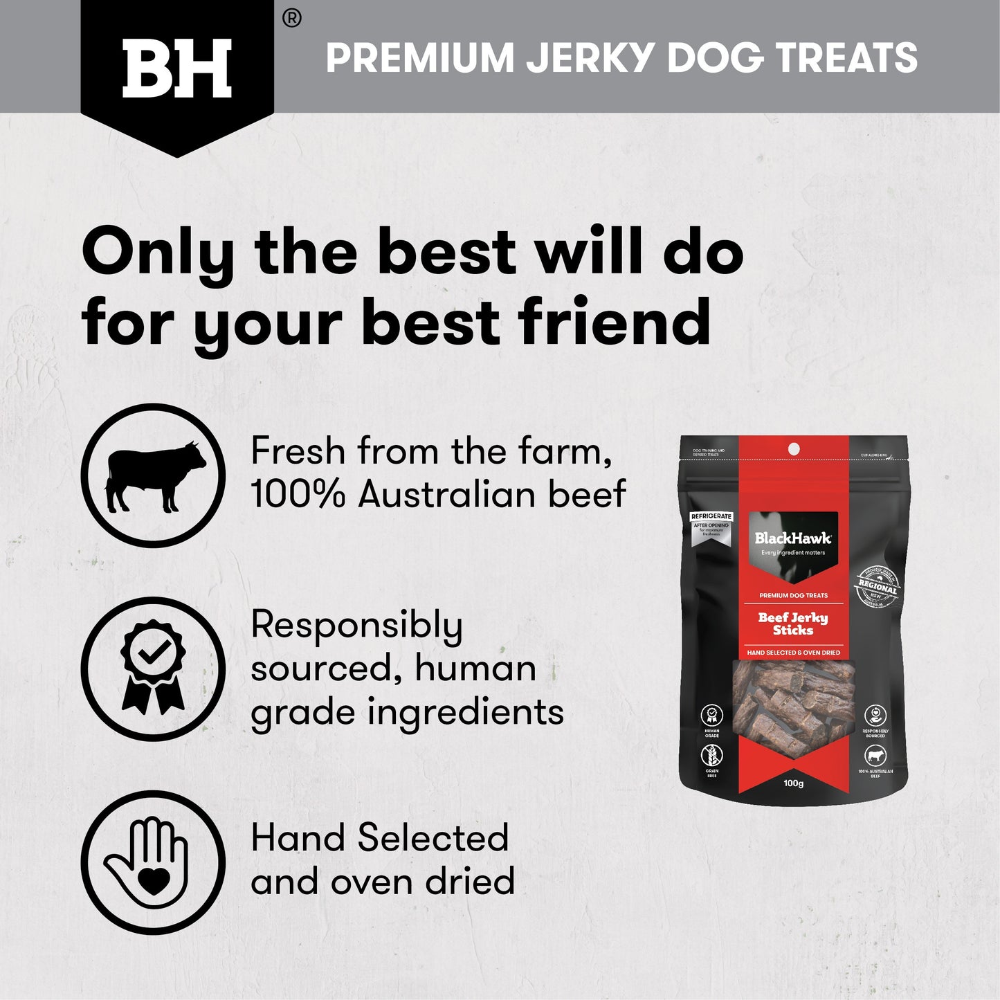 Black Hawk Beef Jerky Sticks Dog Treats
