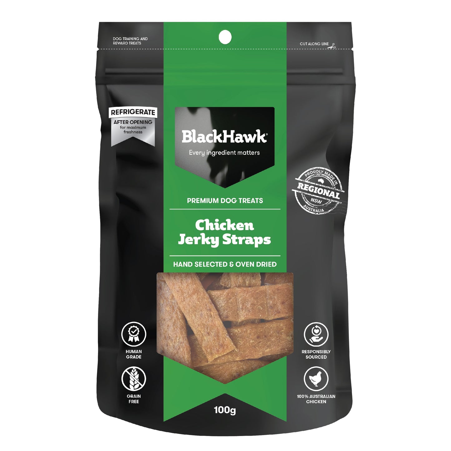 Black Hawk Chicken Jerky Straps Dog Treats