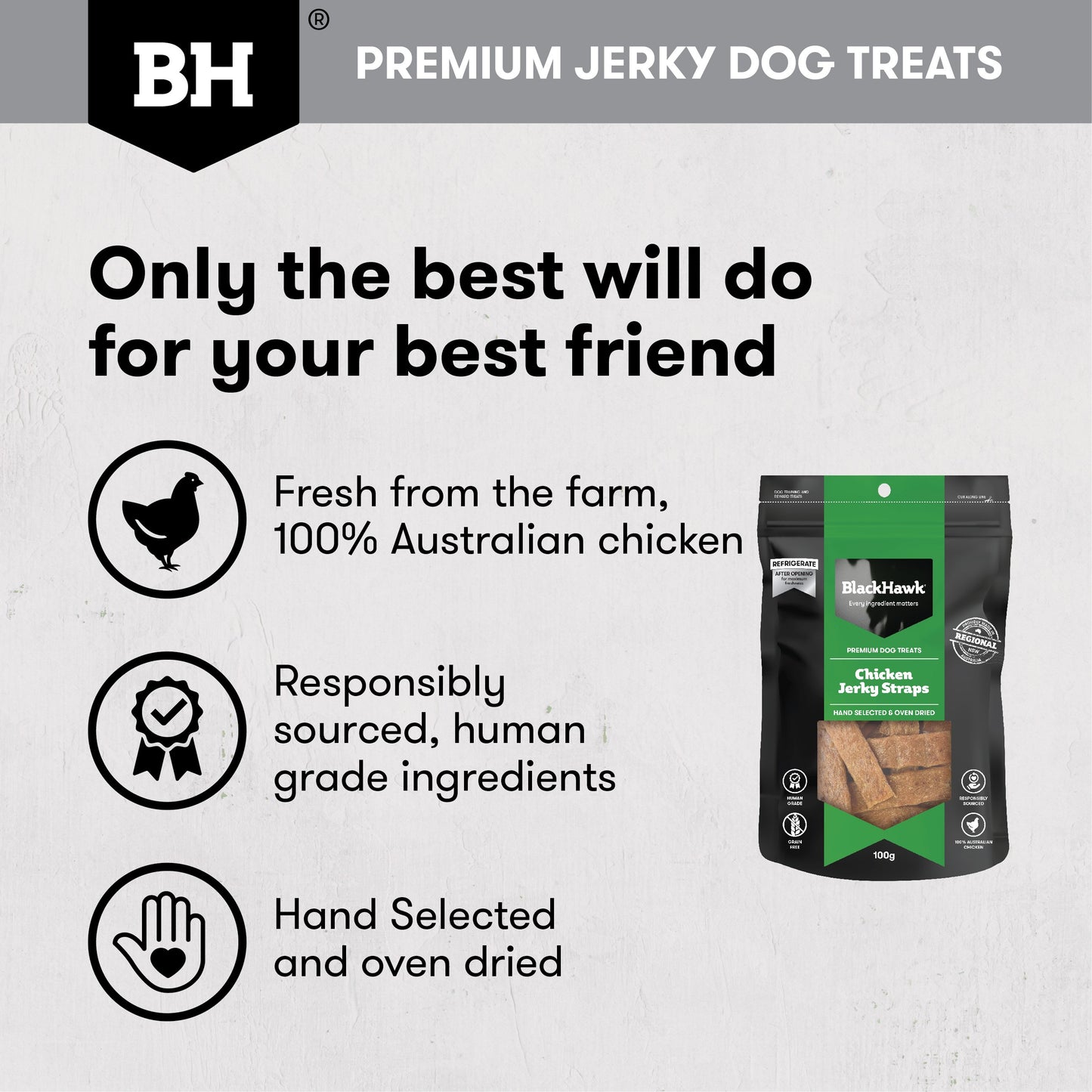 Black Hawk Chicken Jerky Straps Dog Treats