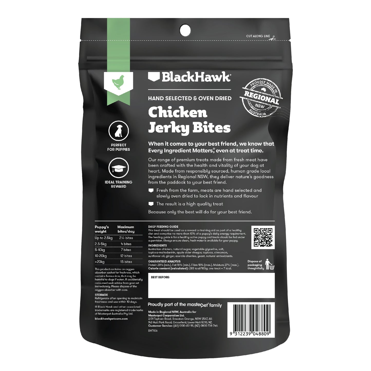 Black Hawk Chicken Jerky Bites Puppy Dog Treats